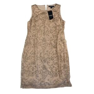 American Living Tank Dress‎ Sleeveless Sheath Metallic Embroidered Party Size 6